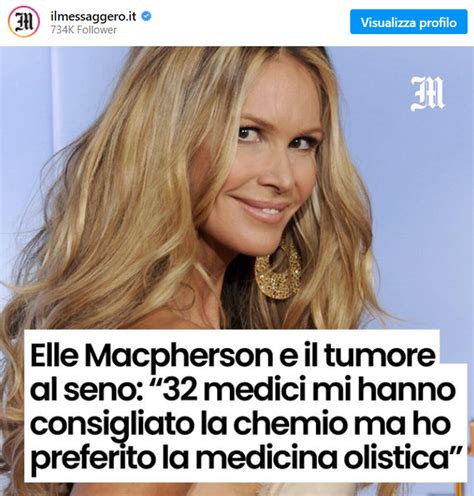 Elle Macpherson Dopo Il Tumore Rifiuta La Chemioterapia Editoriale