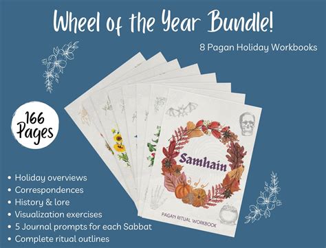 Wheel Of The Year Workbook Bundle All 8 Pagan Festivals Sabbats