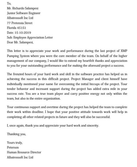 Employee Appreciation Letter Format DOC | Mous Syusa