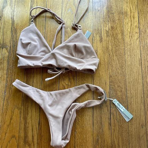 Gooseberry Seaside Intimates Thong Bikini Blush Xs Depop