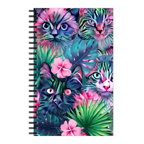 Summer Floral Cats Multi Notebook Shutterfly