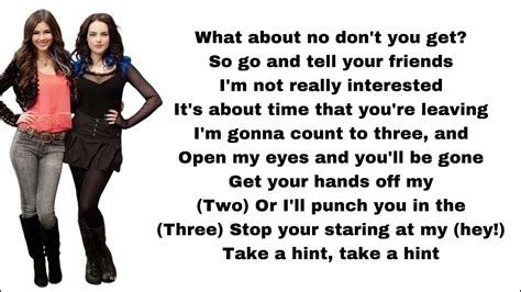 Victorious Take A Hint Lyrics Youtube