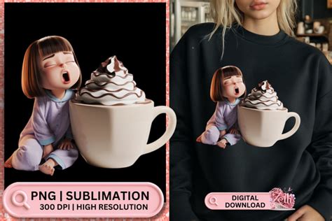 Adorable Girl With Hot Cocoa PNG Design Graphic By Zeth Studio