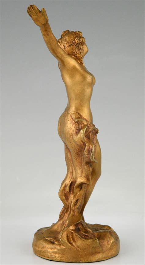 Art Nouveau Gilt Bronze Sculpture Of A Nude Deconamic