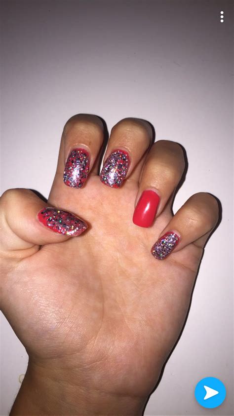 Red Sparkly Acrylics Summer Ready Summer Ready Acrylics Spark Nails