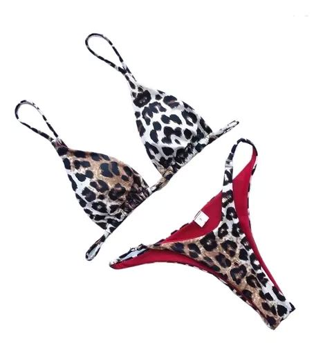 Bikini Sexy De Leopardo Para Mujer Traje De Baño Meses sin interés