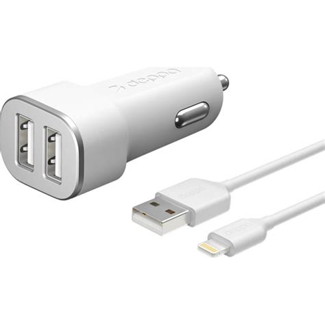Автомобильное зарядное устройство Deppa 2 USB, 2.4А + кабель Lightning ...