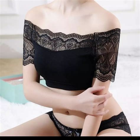 Intimates Sleepwear Sexy Seamless Lace Smocked Crop Top Lingerie Poshmark