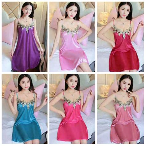 Jual Daster Baju Tidur Satin Brukat Gold Import Shopee Indonesia