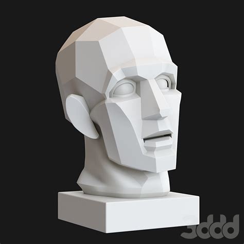 Гипсовая Голова "Обрубовка" по Гудону - Скульптуры - 3D модель