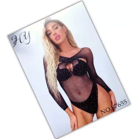 Bodystocking Macacão Arrastão Sexy Lingerie Body Sensual Parcelamento sem juros