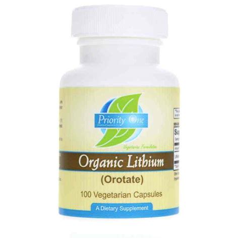 Organic Lithium (Orotate) 5 Mg, Priority One