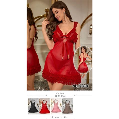 Ymz Women Sexy Lace Sleep Dress Mesh Nightgown Lingerie Set Shopee Philippines