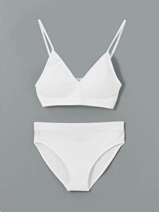 LCW Young Ekru Tak Çıkar Pedli İlk Sütyen ve Bikini Külot Takımı S Z FDU LCW