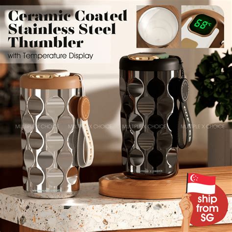 Insulated Stainless Steel Vacuum Hot Cold Tumbler Bottle With Smart Temperature Display