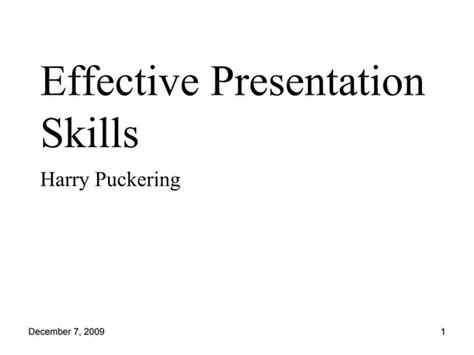 Effective Presentation Skills Slides | PPT 