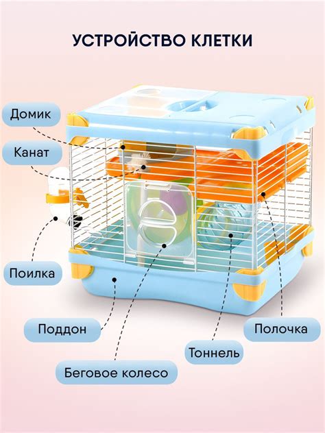 Трёхэтажная с трубами тоннелями/Клетка для хомяка джунгарского ...