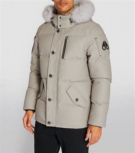 Mens Moose Knuckles Grey Fur Trim Cloud Parka Harrods Uk