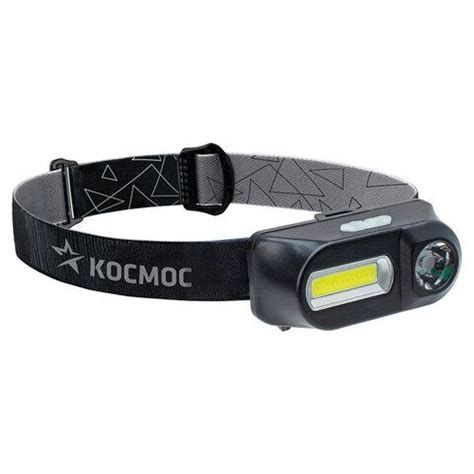 Фонарь налобный аккумуляторный КОСМОС, 3 Вт, LED + 3 Вт, СОВ, Li-ion ...