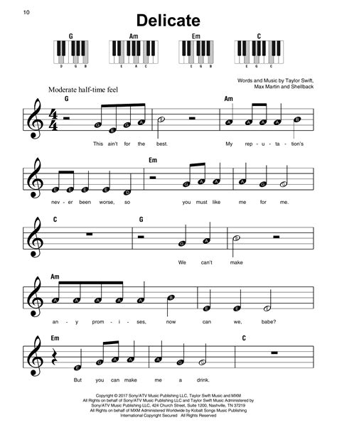 Taylor Swift Easy Piano Sheet Music Willow Sheet Music Sheet Music