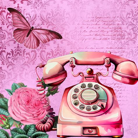 Vintage Pink Antique Telephone Free Stock Photo Public Domain Pictures