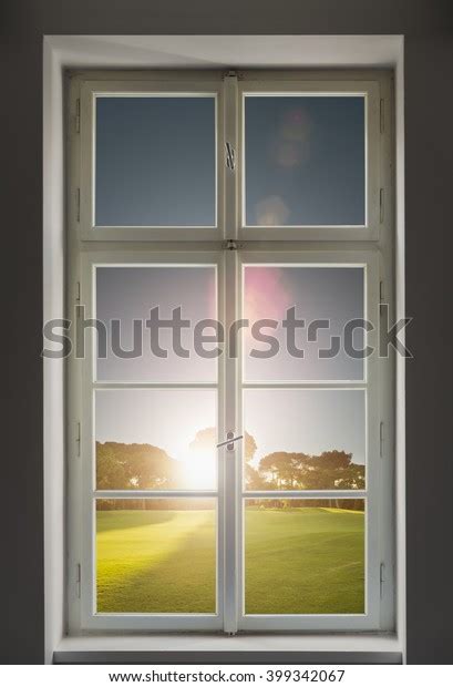 Classic White Window Forest View Outside Stock Photo Edit Now 399342067