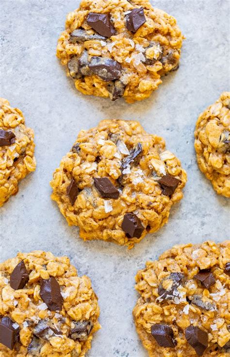 Salted Oatmeal Chocolate Chunk Cookies Health And Happiness Blog