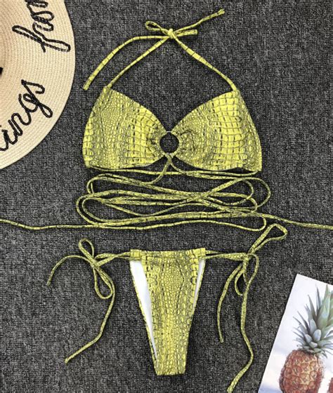 Snake Print Sexy Circle Bikini Swimsuit On Luulla