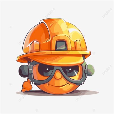 Hardhat Clipart One Orange Orange In A Hard Hat With Glasses By Hand ...