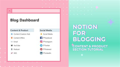 Notion For Blogging Templates Content Product Section Tutorial Youtube