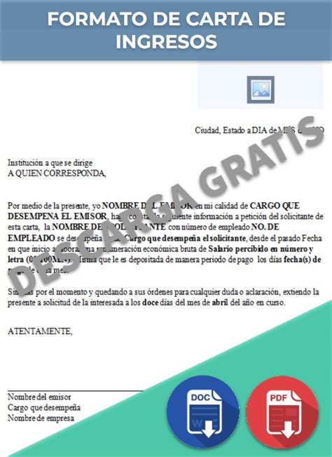 Carta De Comprobante De Ingresos Formato Porn Sex Picture