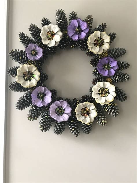 Spring Pine Cone Flower Wreath