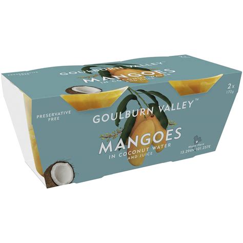 Goulburn Valley Diced Mango In Coconut Water 2 Pack Woolworths