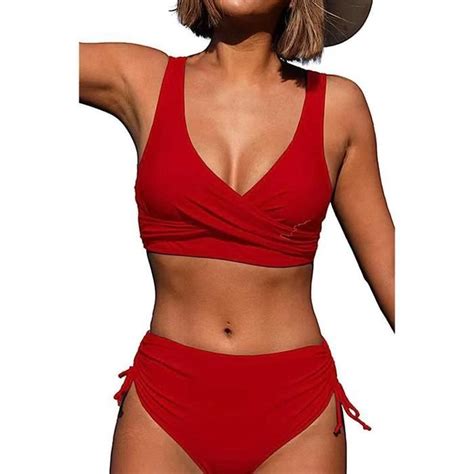 Maillot De Bain Pieces Femme Bikini Push Up Vintage Femme Taille