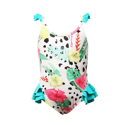 Uublik Bikini Girls Ruffles Watermelon Printed One Piece Swimsuit Swimwear Sizes 2T 8 Walmart