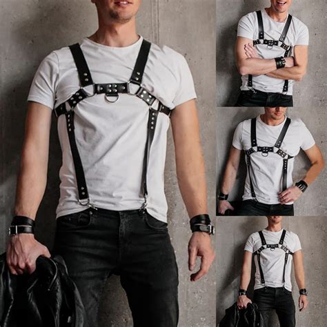 PU Leather Sexy Chest Body Harness Straps Lingerie Bondage Clubwear Costume Men Shopee Malaysia