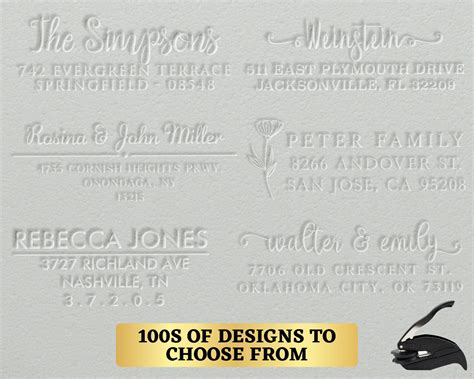 Personalized Name And Address Seal Embosser Handheld Wedding Etsy