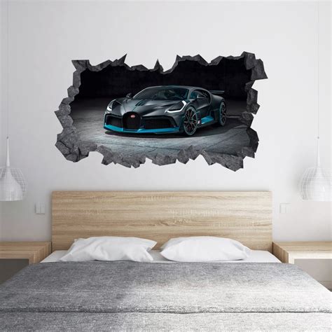 Bugatti Veyron Sport Super Car D Hole In The Wall Effect Self Etsy