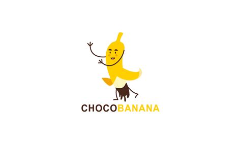 Chocolate Banana Logo Illustration With Funny Character 23798295 Vector