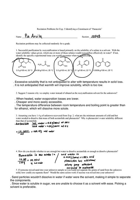 Recitation For Exp 3 Recitation Problems For Exp 3 Identifying A