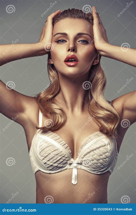 Sensual Blonde Lady With Tempting Lips Stock Image Image Of Female Blonde