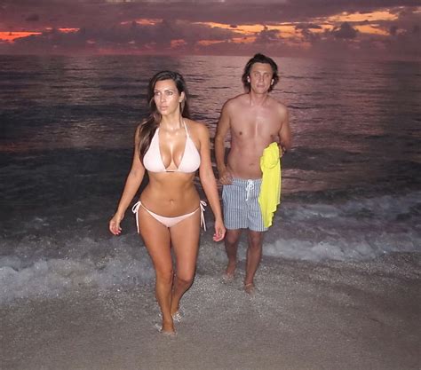 Kim Kardashian Caught At Night Bath In Tiny Flesh Colored Bikini At The Beach In Porn Pictures