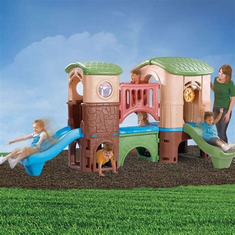 Step2 Naturally Playful Clubhouse Climber With Two Slides Step2 Kids