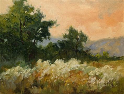 California Landscape Painting Arroyo Meadow Impressionist Sunset