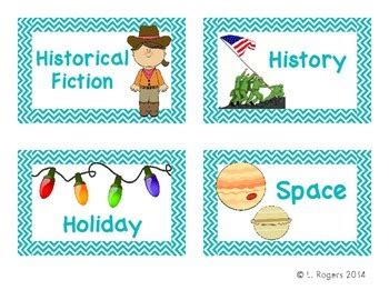 Book Box Genre Labels With Pictures For Classroom Library TPT