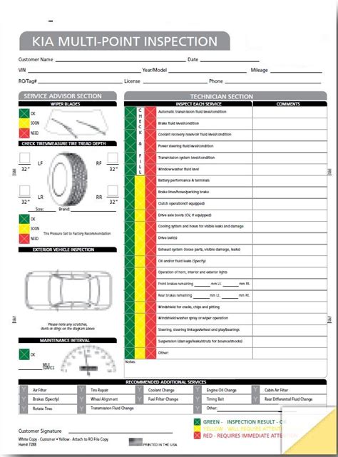 Printable Multi Point Vehicle Inspection Form Pdf Printable Templates