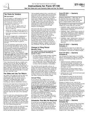 Fillable Online Nysscpa Instructions For Form ST 100 NYSSCPA Org