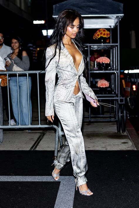 Tyla Braless Cleavage Silver Snakeskin Nyc Hot Celebs Home