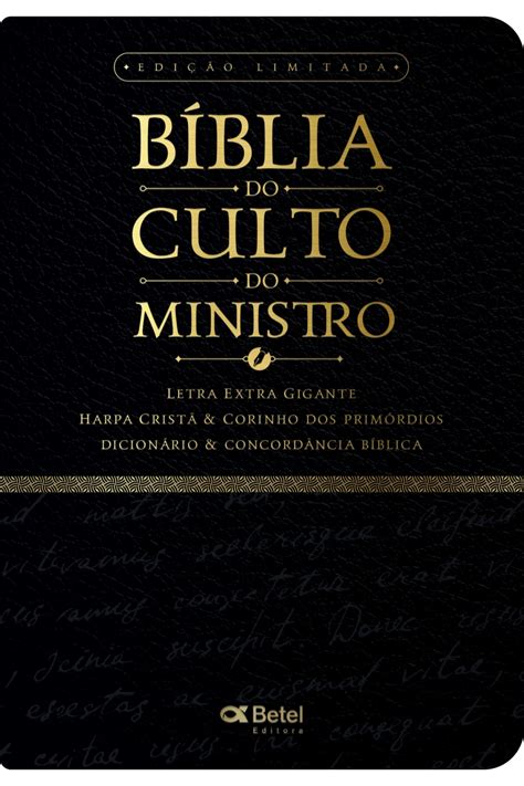 Bíblia Do Culto Do Ministro Preta Edição Limitada Editora Betel