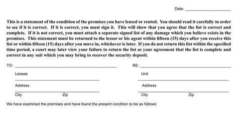 Form Apartment Condition Fill Out Printable PDF Forms Online